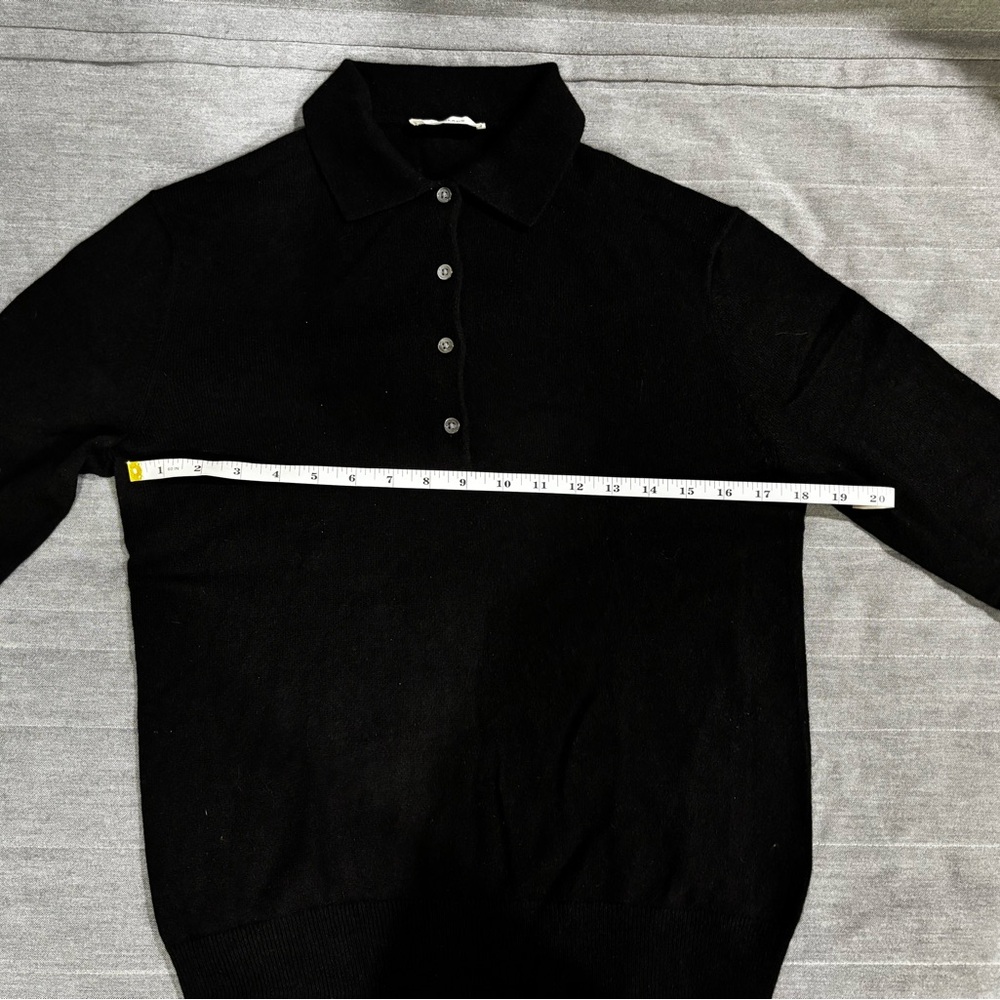Everlane Women’s Cashmere Black Polo Sweater size M - Picture 3 of 6